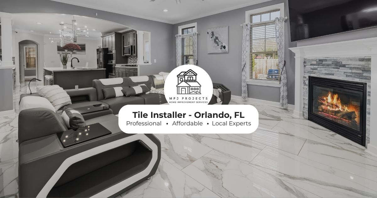 Professional tile installer in Orlando FL – MPJ Projects ceramic tile flooring in modern Central Florida home